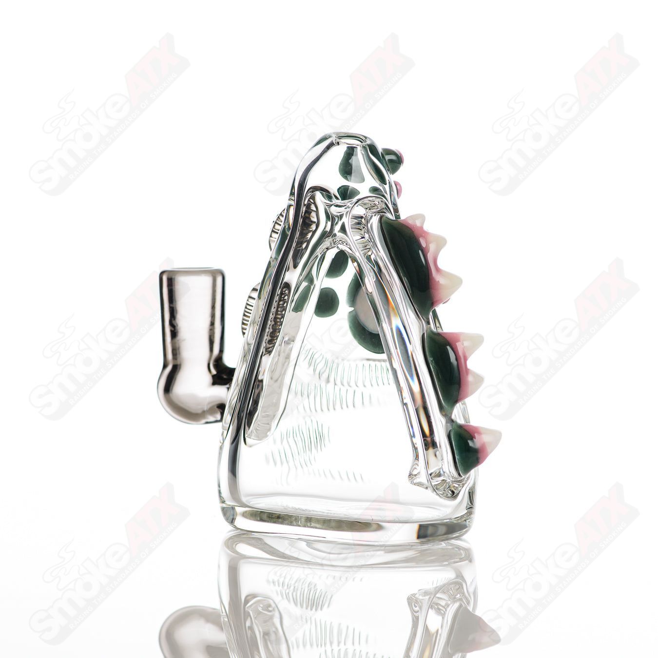 Salt Glass Eyepod #113 Heady Glass concentrate rig with black Neutronium and Gunmount design for enhanced vapor experience