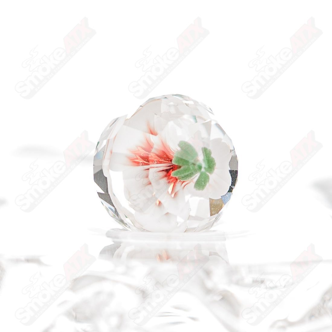 Faceted Flower Implosion Slurper Set by Indo & Fatal Facets, colorful heady glass pipe set featuring intricate faceted flower design.