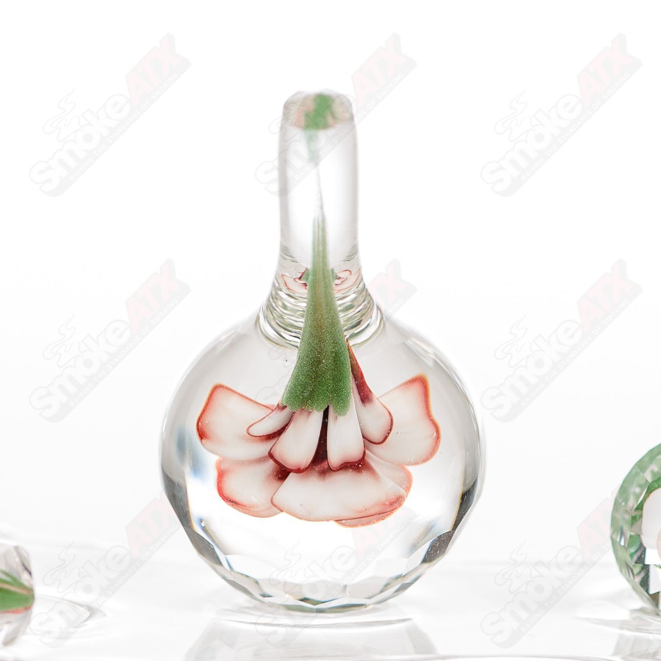 Faceted Flower Implosion Slurper Set by Indo & Fatal Facets, heady glass collection with detailed faceted flower design.