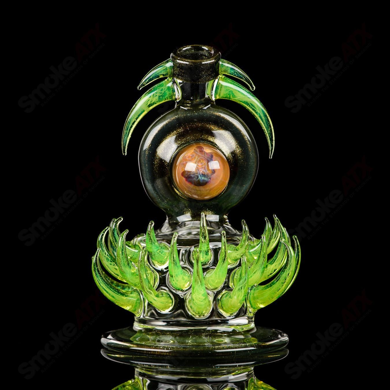 Fillacello DiscRig by Freeek Glass, heady concentrate rig with Slyme design, featuring colorful glass art and intricate details.