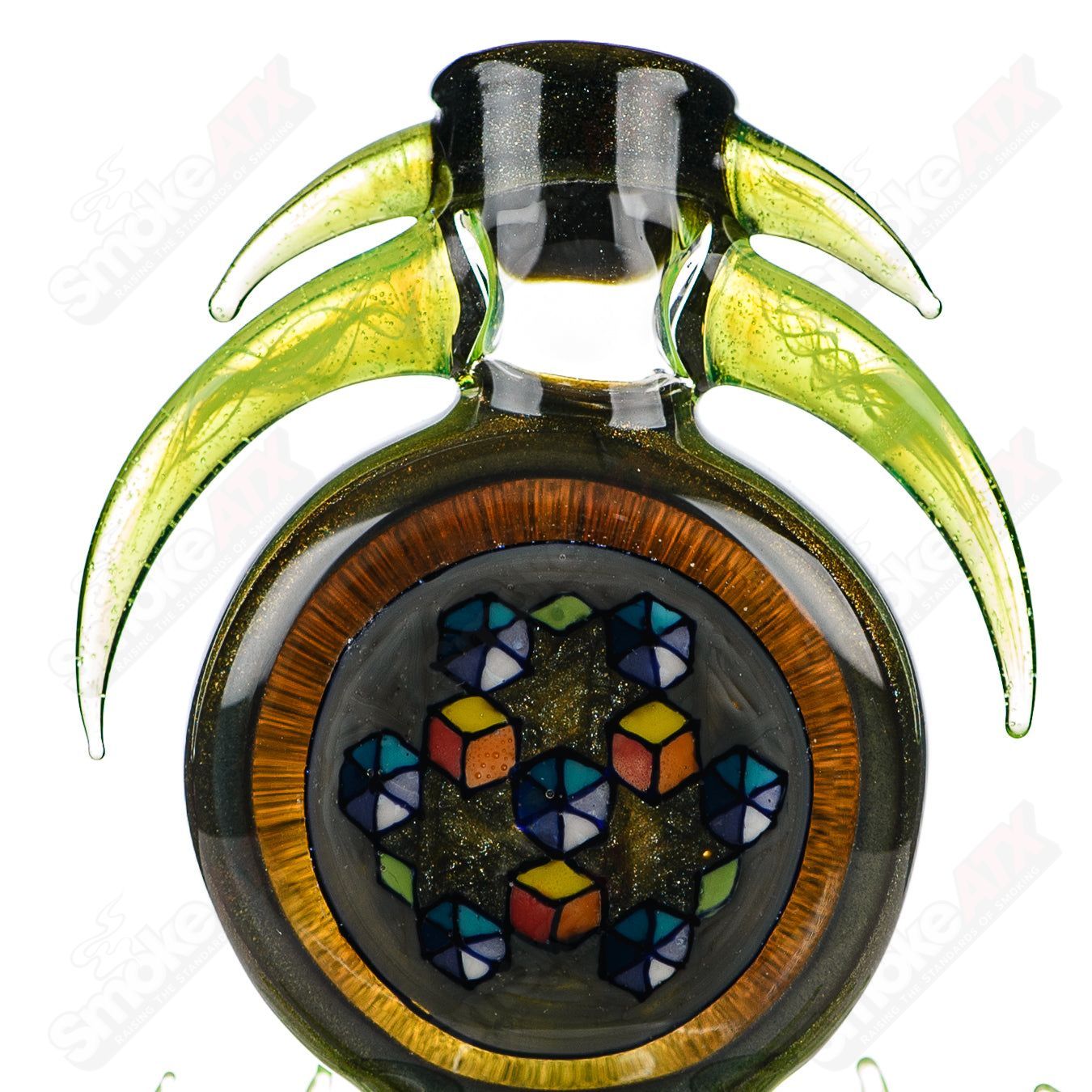 Fillacello DiscRig by Freeek Glass, a heady glass concentrate rig with a Slyme design featuring vibrant colors and intricate glasswork.
