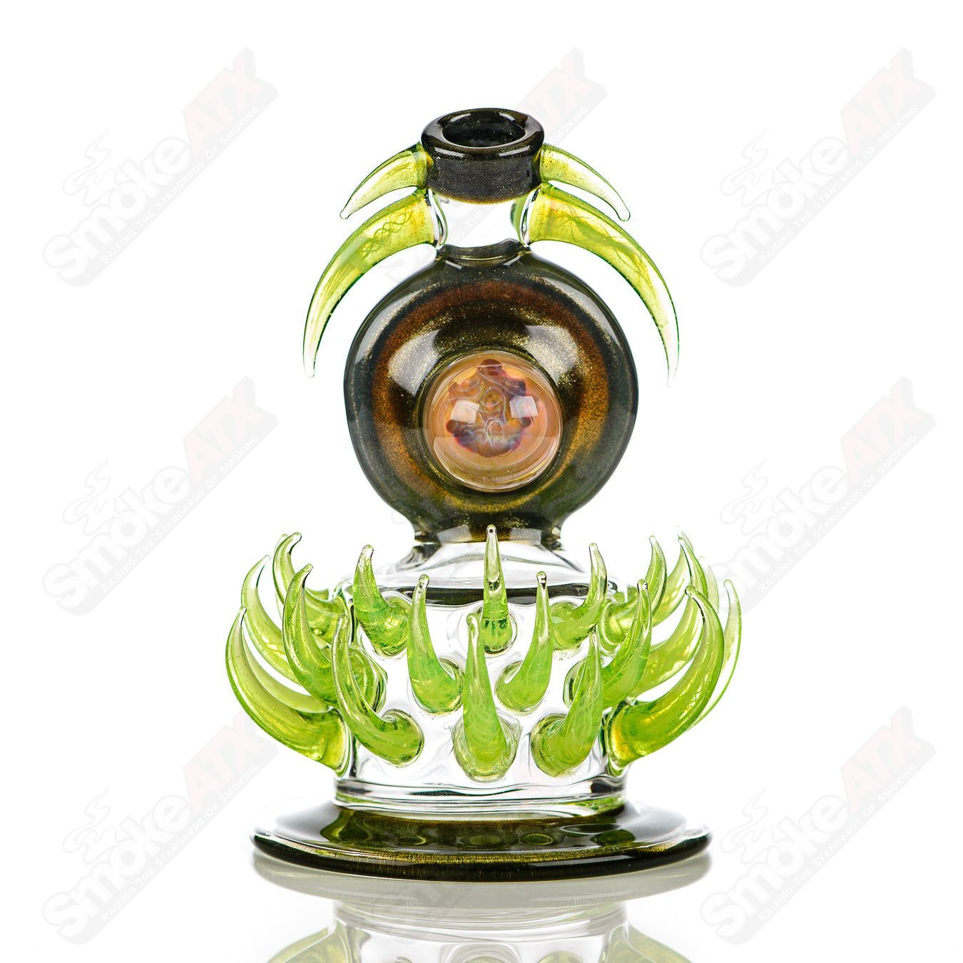 Fillacello DiscRig by Freeek Glass, a heady glass concentrate rig with a vibrant Slyme design, featuring a clear glass body and intricate details.