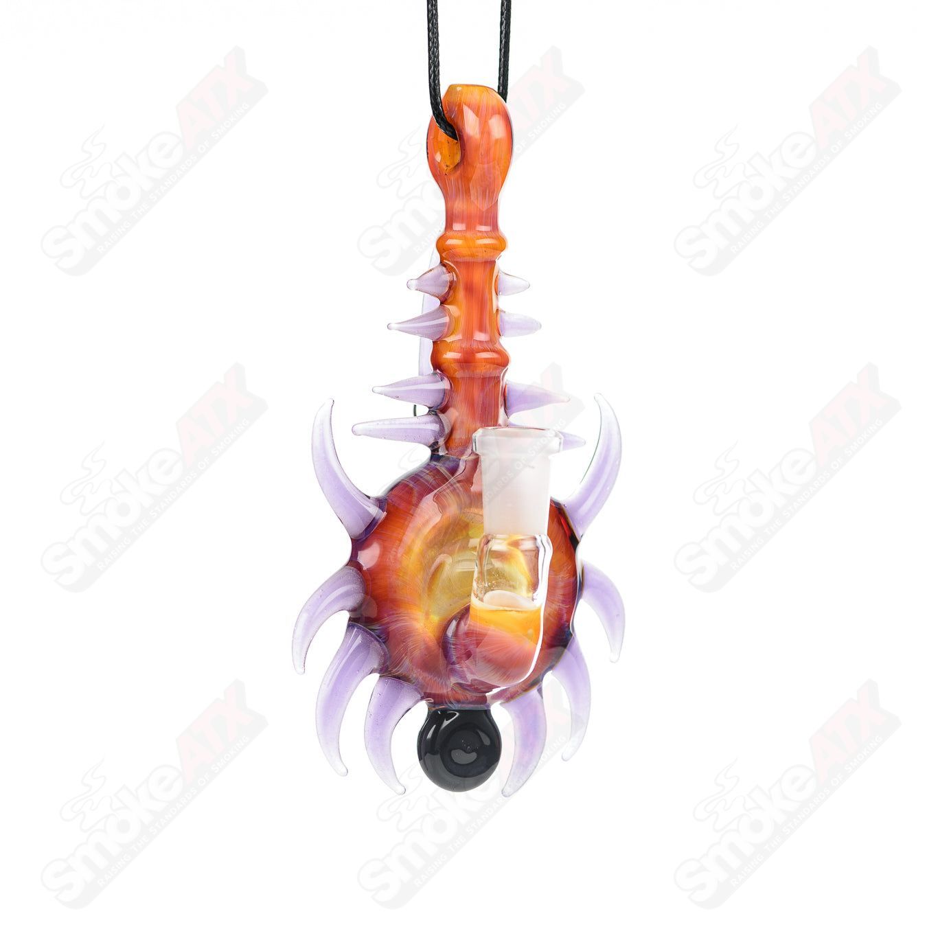 Freeek Glass Fillacello Horn Pendant Rig with Seredipity design and opal accents, a stylish heady glass concentrate rig.