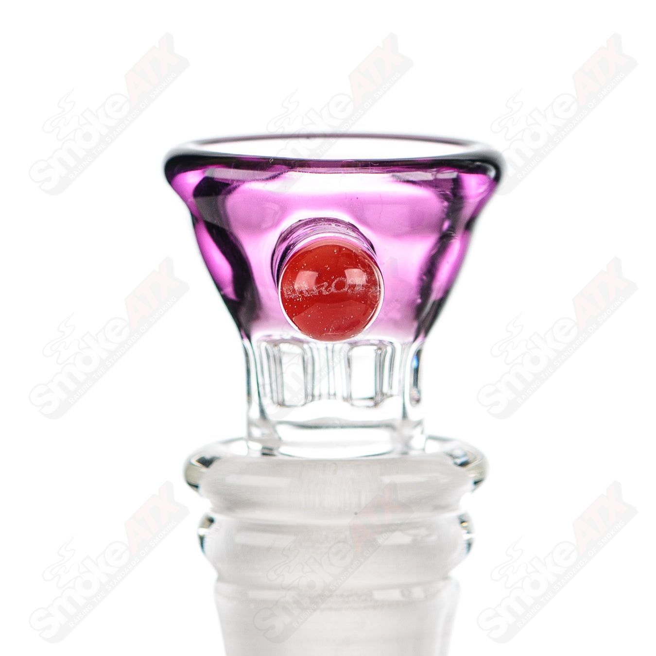 Full size gold amethyst Fab Tube Crunklestein x Terroir heady glass beaker with gold accents and vibrant purple amethyst details.