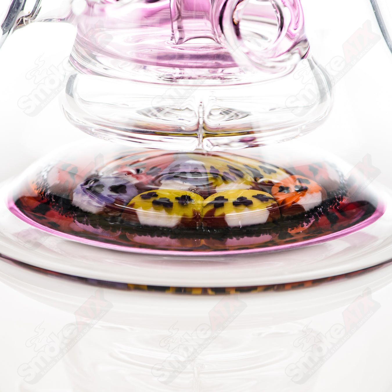 Full-size gold amethyst Fab Tube Crunklestein x Terroir heady glass beaker with gold and purple accents, featuring intricate design details.