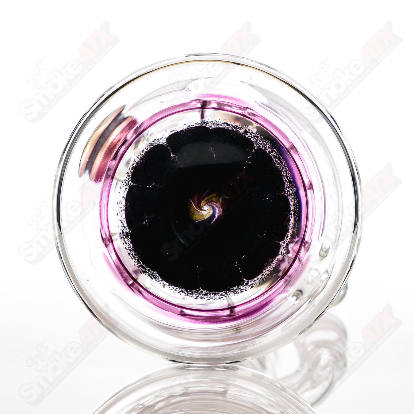 Full-size gold amethyst Fab Tube Crunklestein x Terroir heady glass beaker with gold and purple accents, featuring intricate glasswork.