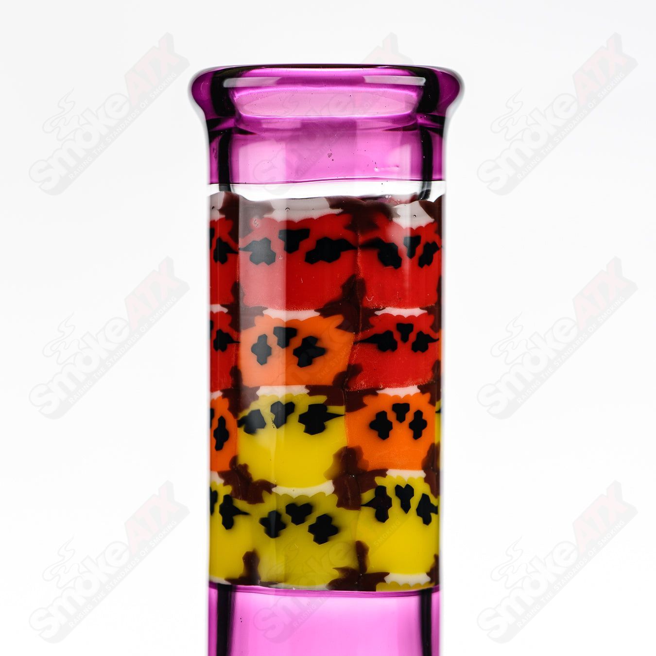 Full-size gold amethyst Fab Tube by Crunklestein x Terroir, Heady Glass beaker with vibrant gold and purple accents.