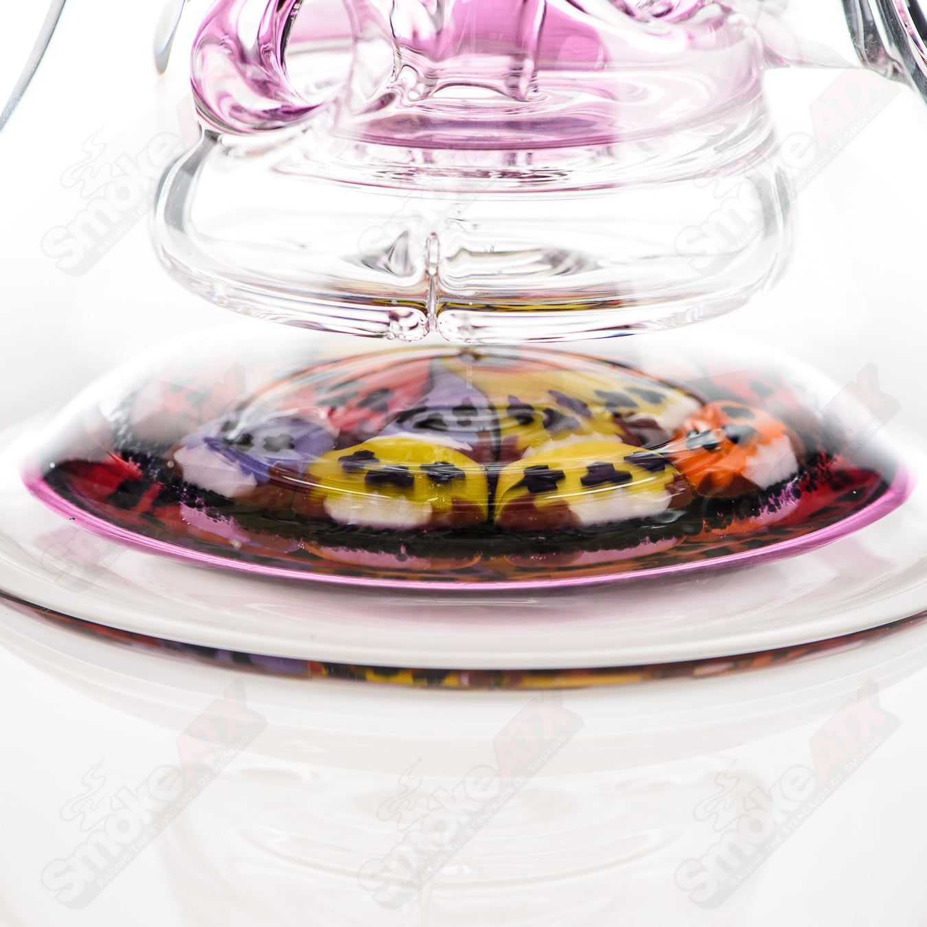 Full size gold amethyst Fab Tube Crunklestein x Terroir heady glass beaker with gold accents and amethyst details.