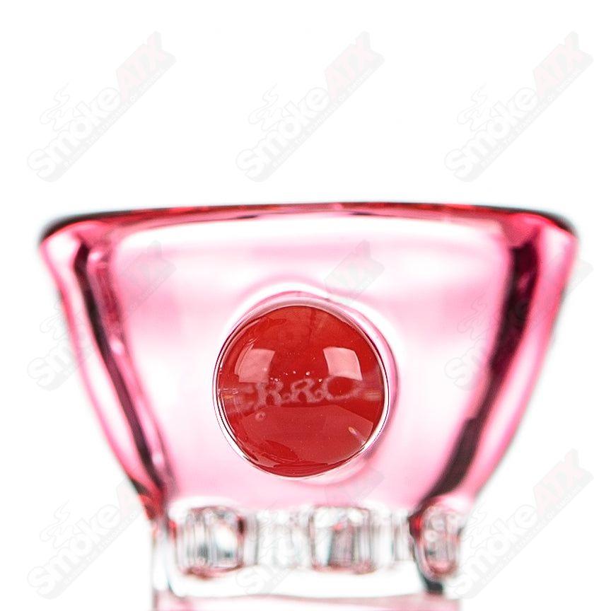 Full-size gold ruby milli turbine incycler heady glass by Terroir, featuring intricate design and vibrant color accents.