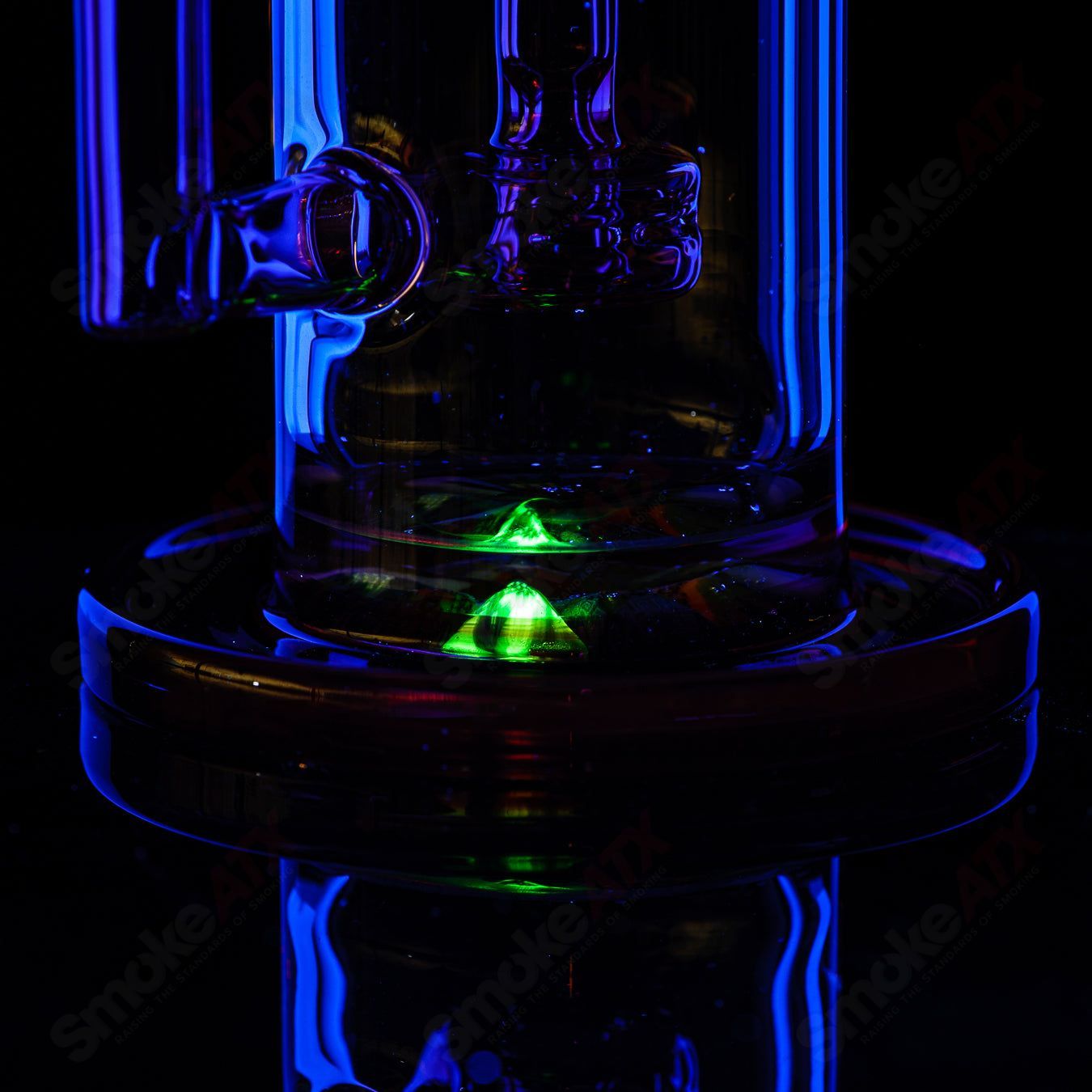 Full-size gold ruby milli turbine incycler by Crunklestein x Terroir, a heady glass piece with intricate turbine design.