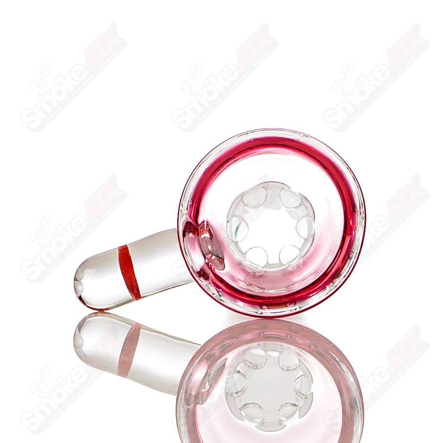 Full-size gold ruby milli turbine incycler by Crunklestein x Terroir, heady glass incycler with intricate gold and ruby accents.