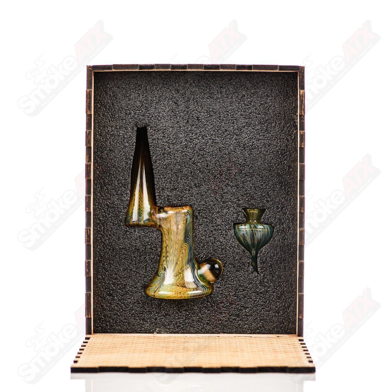 Fumed Bubbler w / Matching Cap Ryan Teurfs - Smoke ATX