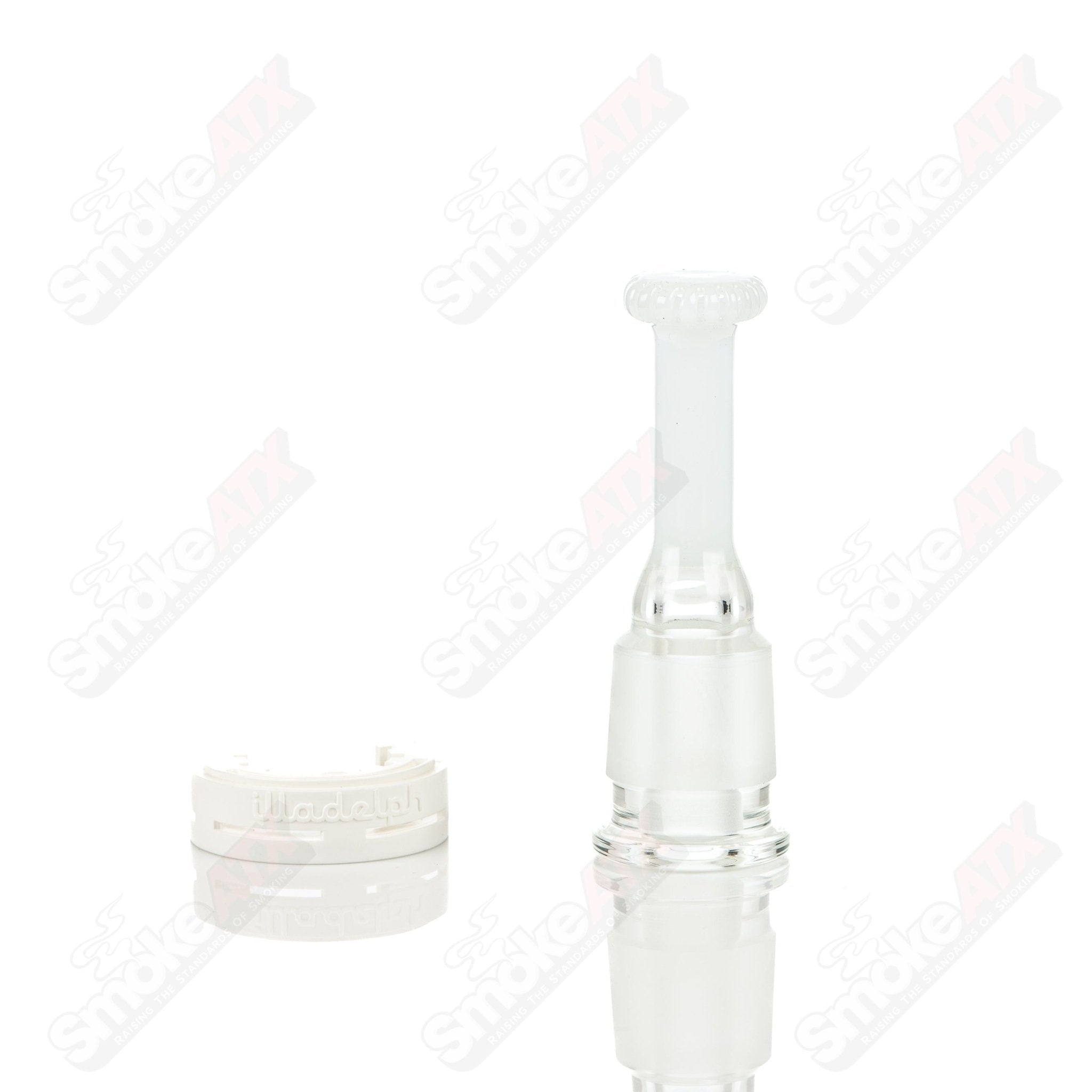 Grey disc ash catcher for waterpipe by Illadelph, made of glass, designed to fit Illadelph smoking pipes.