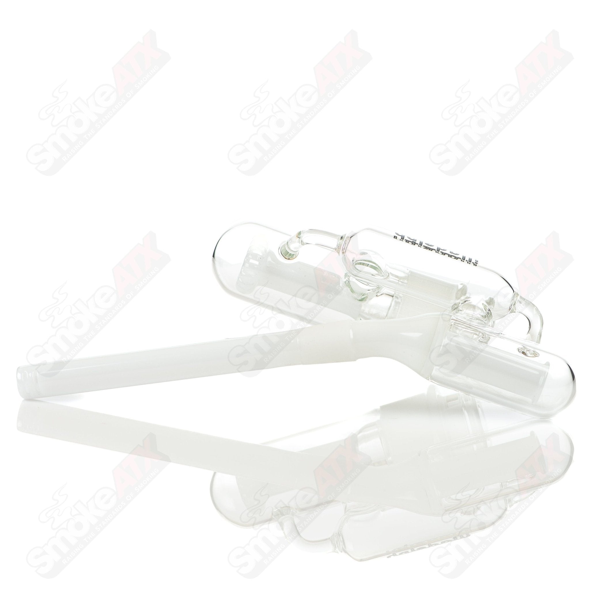 Grey disc ash catcher for Illadelph glass waterpipe, featuring a sleek design and durable glass construction.