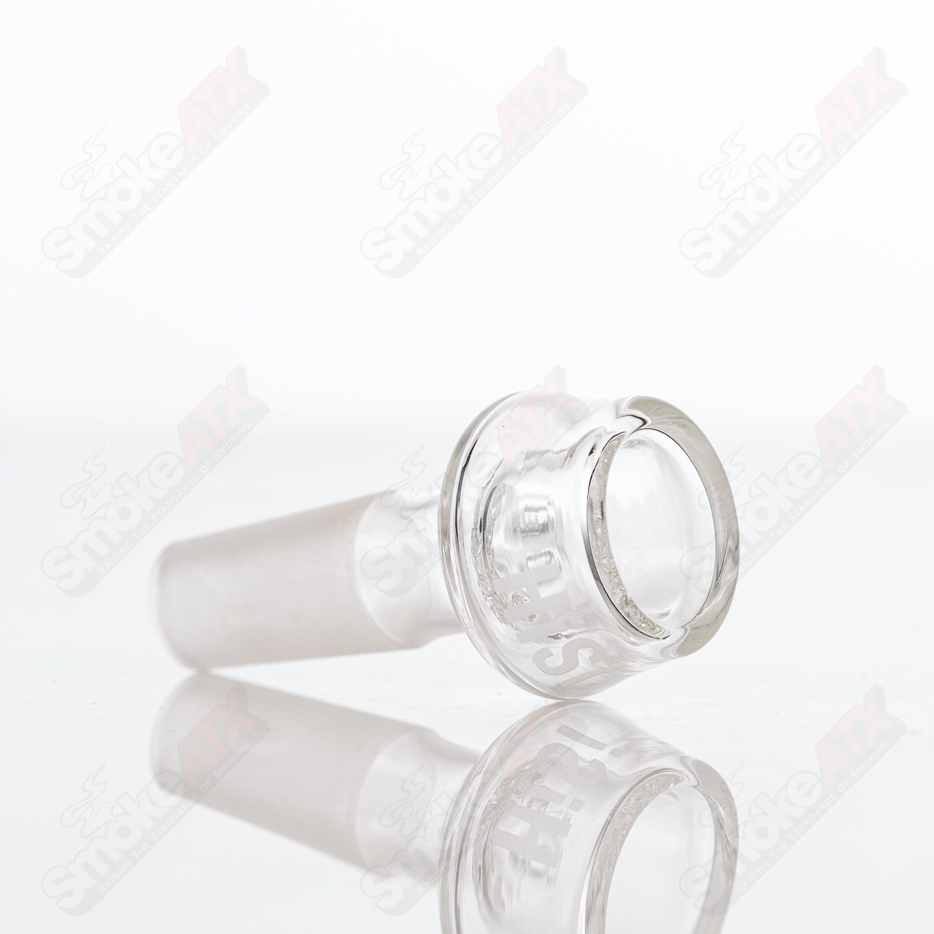 HiSi Glass 17-inch beaker-style glass with 50x5 mushroom percolator for smoking or vaporizing.