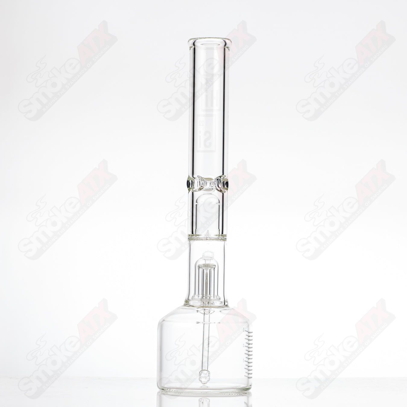 HiSi Glass 17-inch beaker-style glass bong with 50x5 mushroom percolator for smooth filtration and enhanced smoking experience.