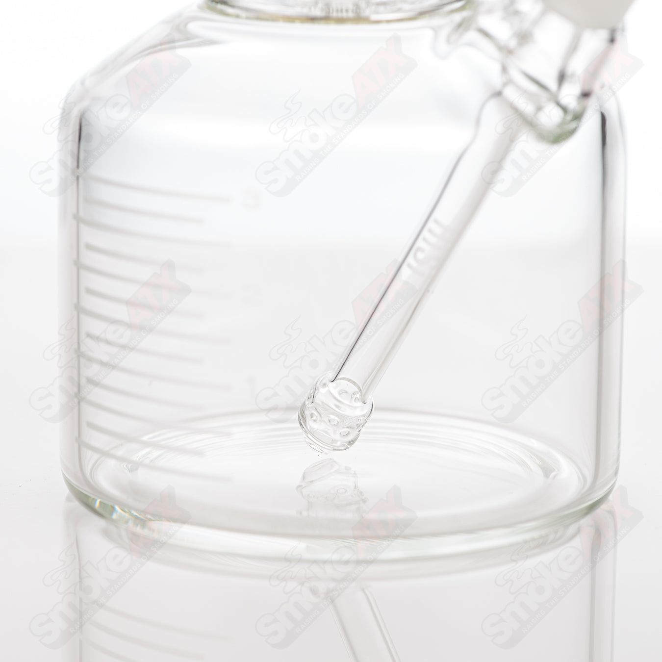 HiSi Glass 17-inch beaker bong with 50x5 mushroom percolator, clear glass, and sturdy base for smooth smoking experience.