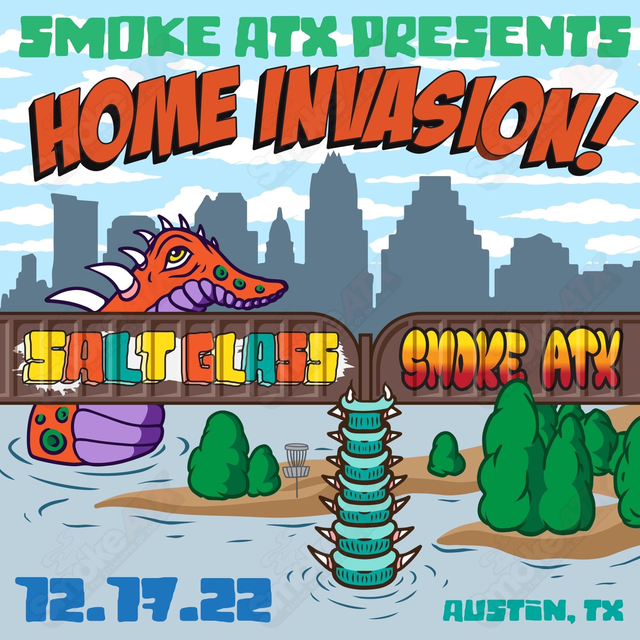 Home Invasion! SALT Glass T-Shirt - Smoke ATX