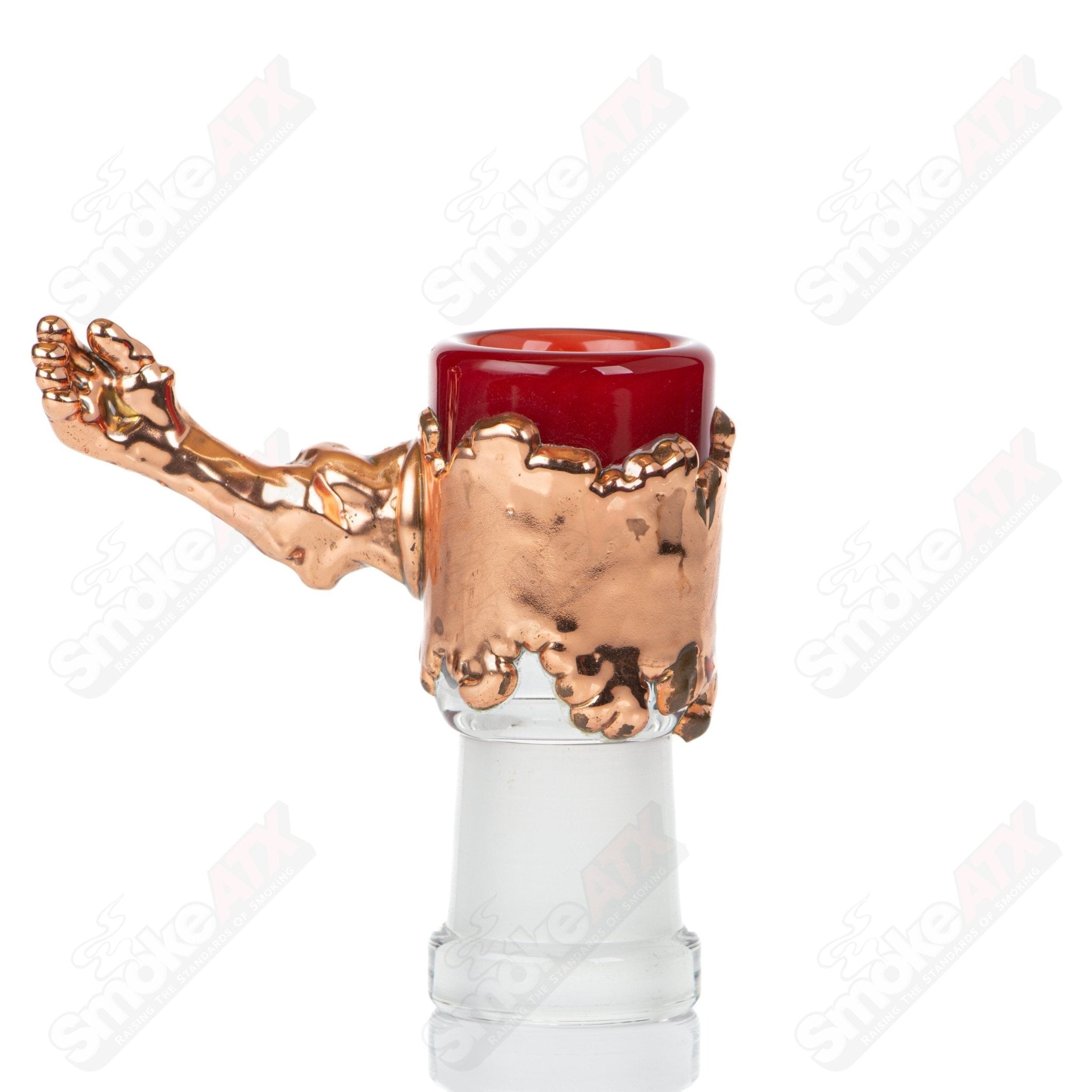 Kuhn Zombiehand Rig heady glass concentrate rig with a zombie hand design and intricate glasswork for dabbing and concentrates.