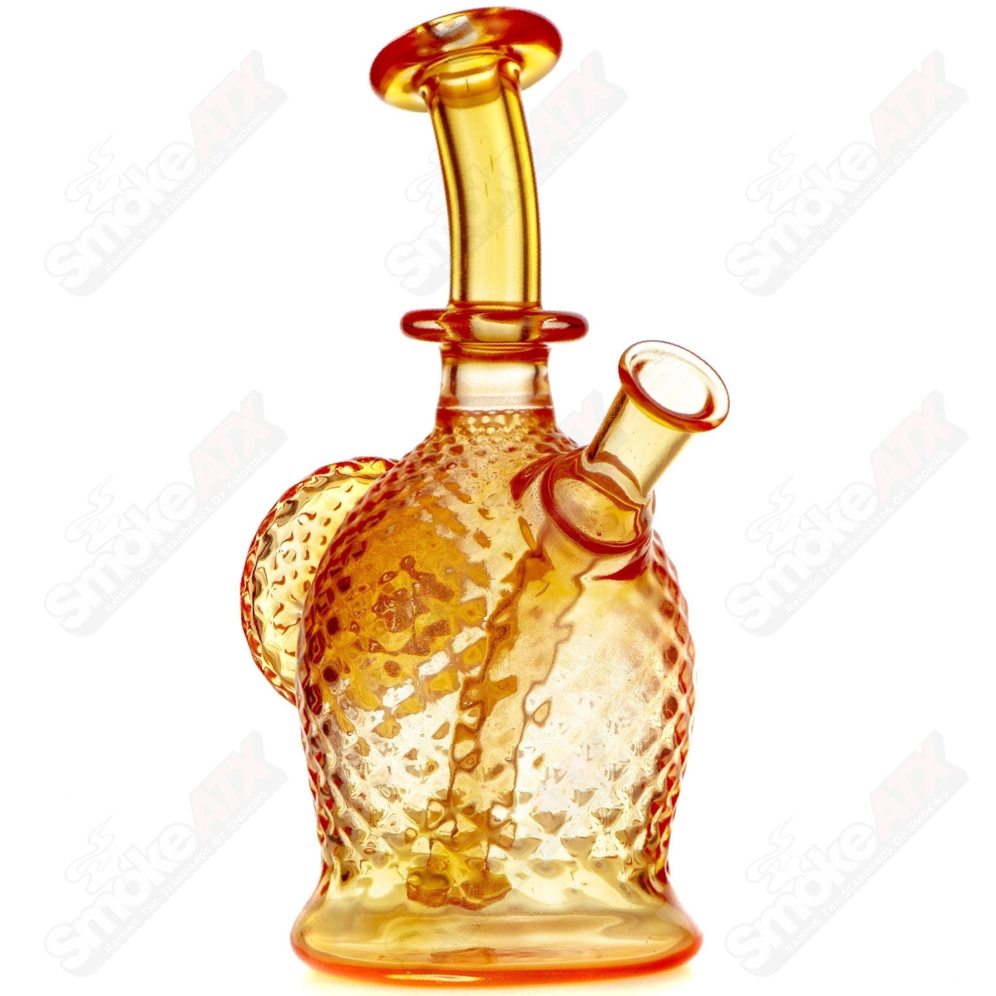James Lang Magma Diamond Tech Rig, glass concentrate rig with intricate design and clear glass details.