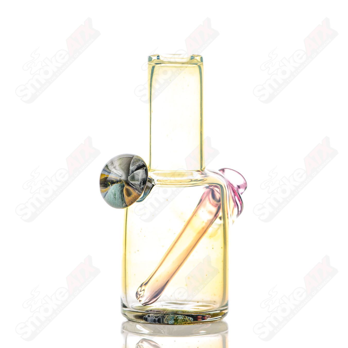 Mini Cap'n Crunk Heady Glass Concentrate Rig with intricate design and clear glass body, perfect for dabbing and concentrates.