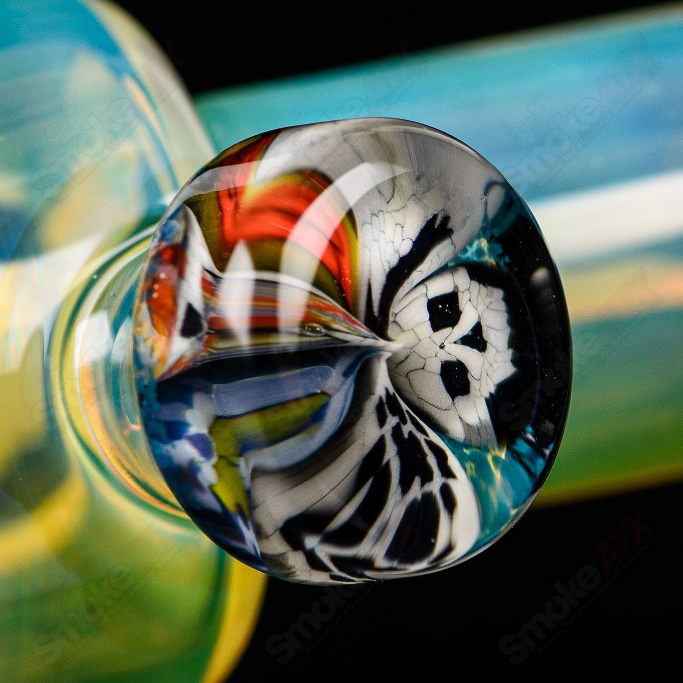 Cap’n Crunk Mini Rig #4, a heady glass concentrate rig with intricate design and clear glass construction.