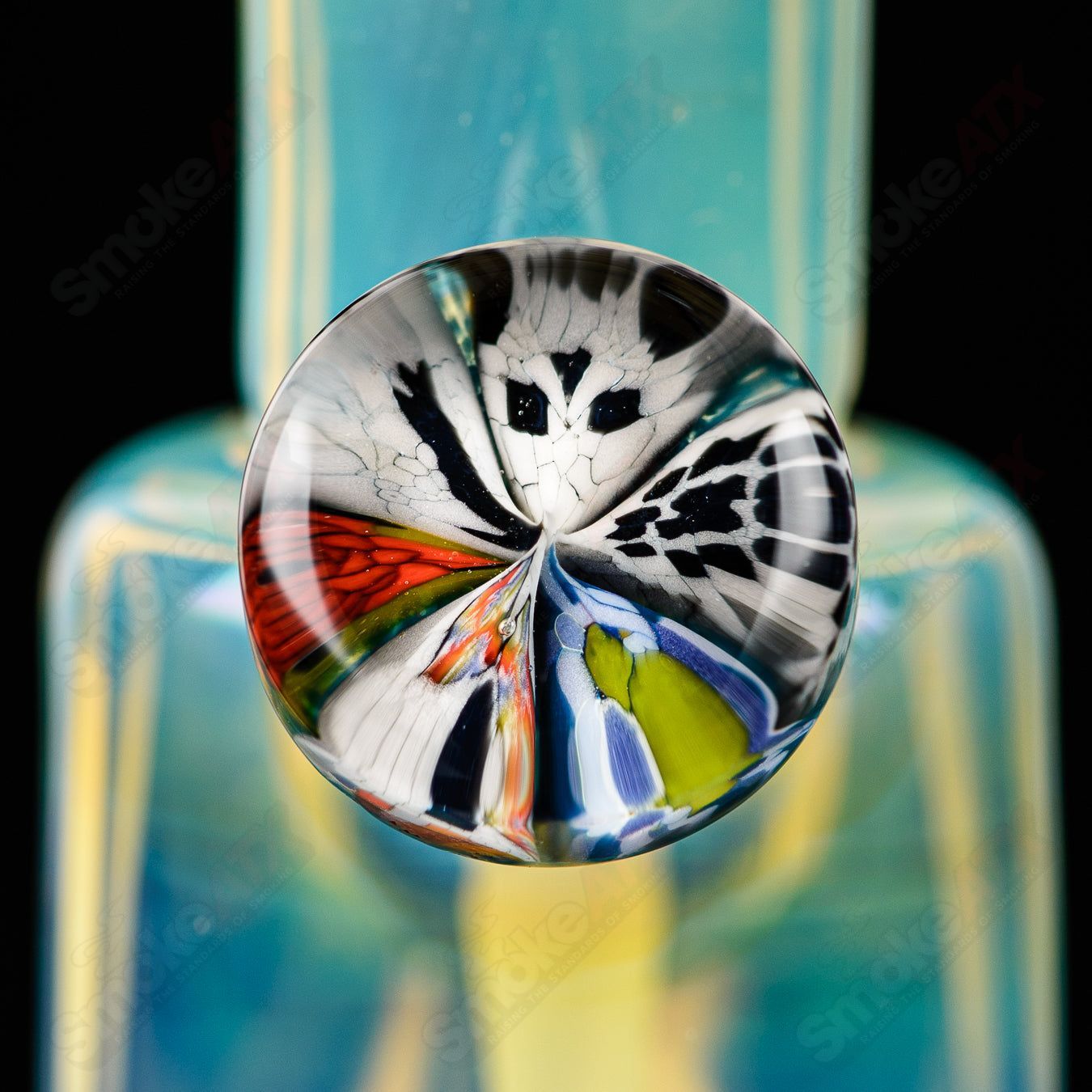 Mini Rig #4 Cap'n Crunk heady glass concentrate rig with intricate design and sturdy glass construction.