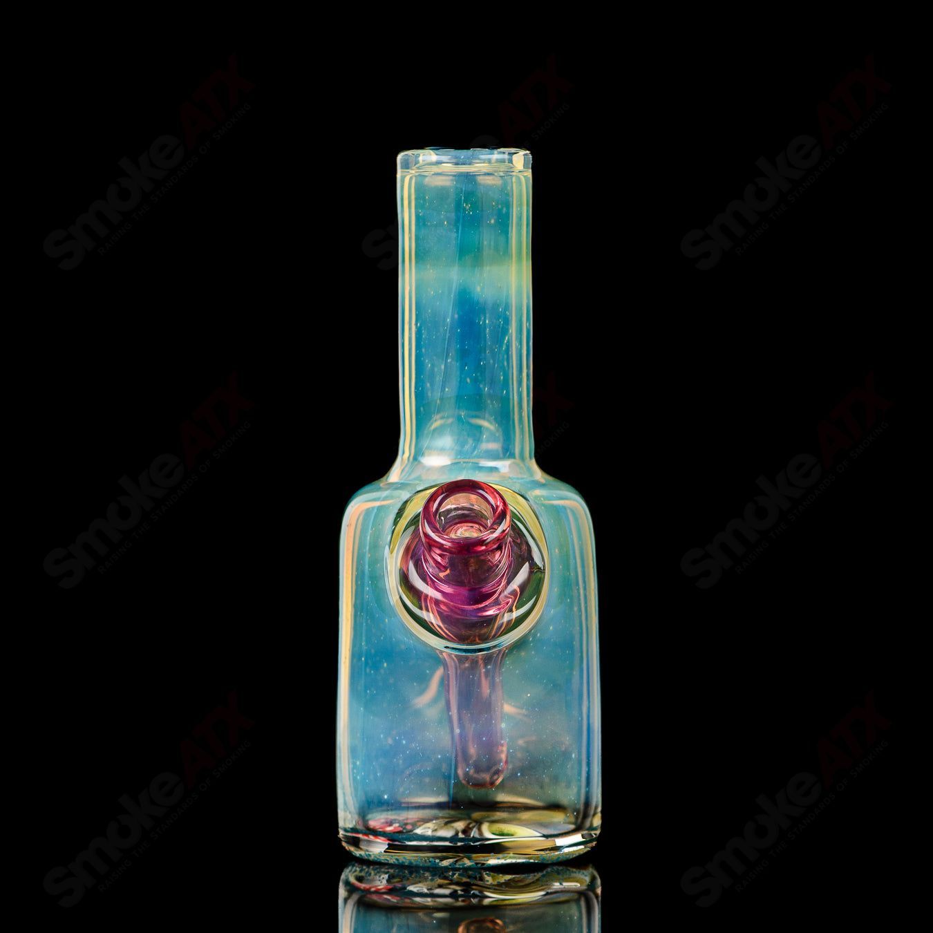 Cap'n Crunk Mini Rig #5, a heady glass concentrate rig with intricate design, compact and stylish for dabbing.
