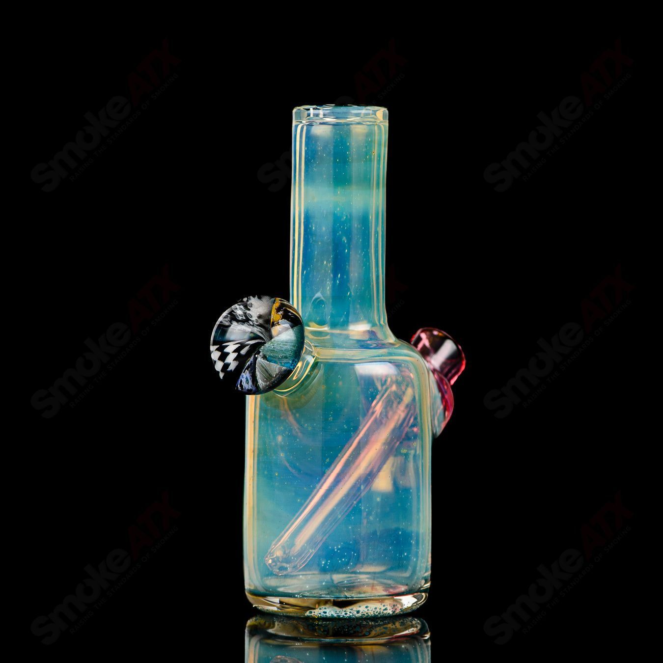 Mini Rig #5 Cap'n Crunk heady glass concentrate rig with colorful glass accents and intricate design, ideal for concentrates.