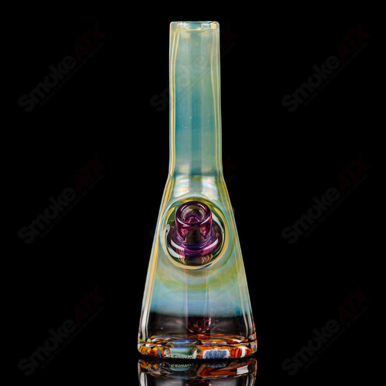 Mini Cap’n Crunk Heady Glass Rig for concentrates, featuring a compact design and colorful glass details.