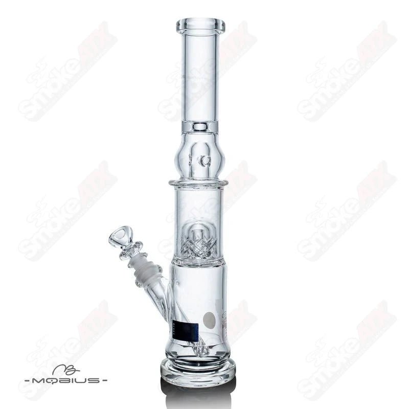 Close-up of the Nano Reti V2 Mobius glass waterpipe showcasing its intricate design and craftsmanship.