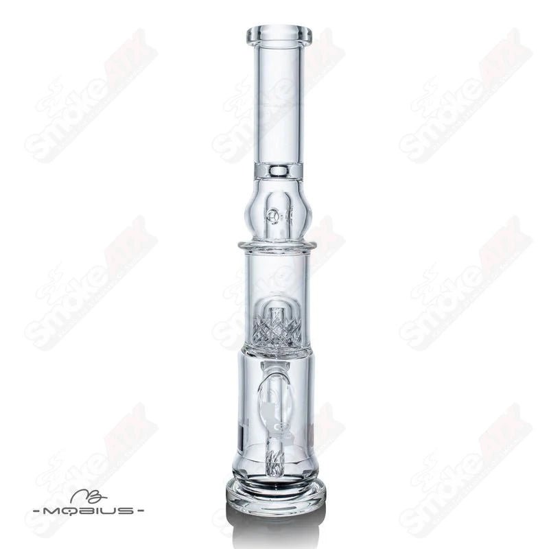 Mobius Nano Reti V2 glass waterpipe with sleek design and clear glass body for smooth smoking experience.
