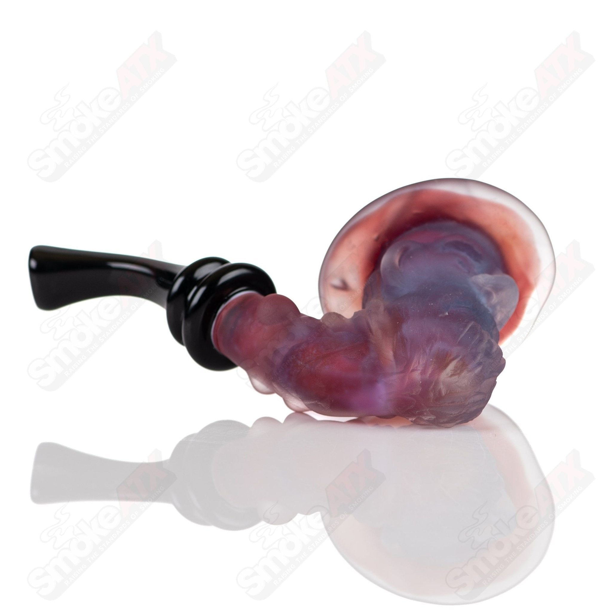 Old Timer Prospector Sherlock glass pipe by JMass, featuring detailed heady glass design and classic Sherlock shape.
