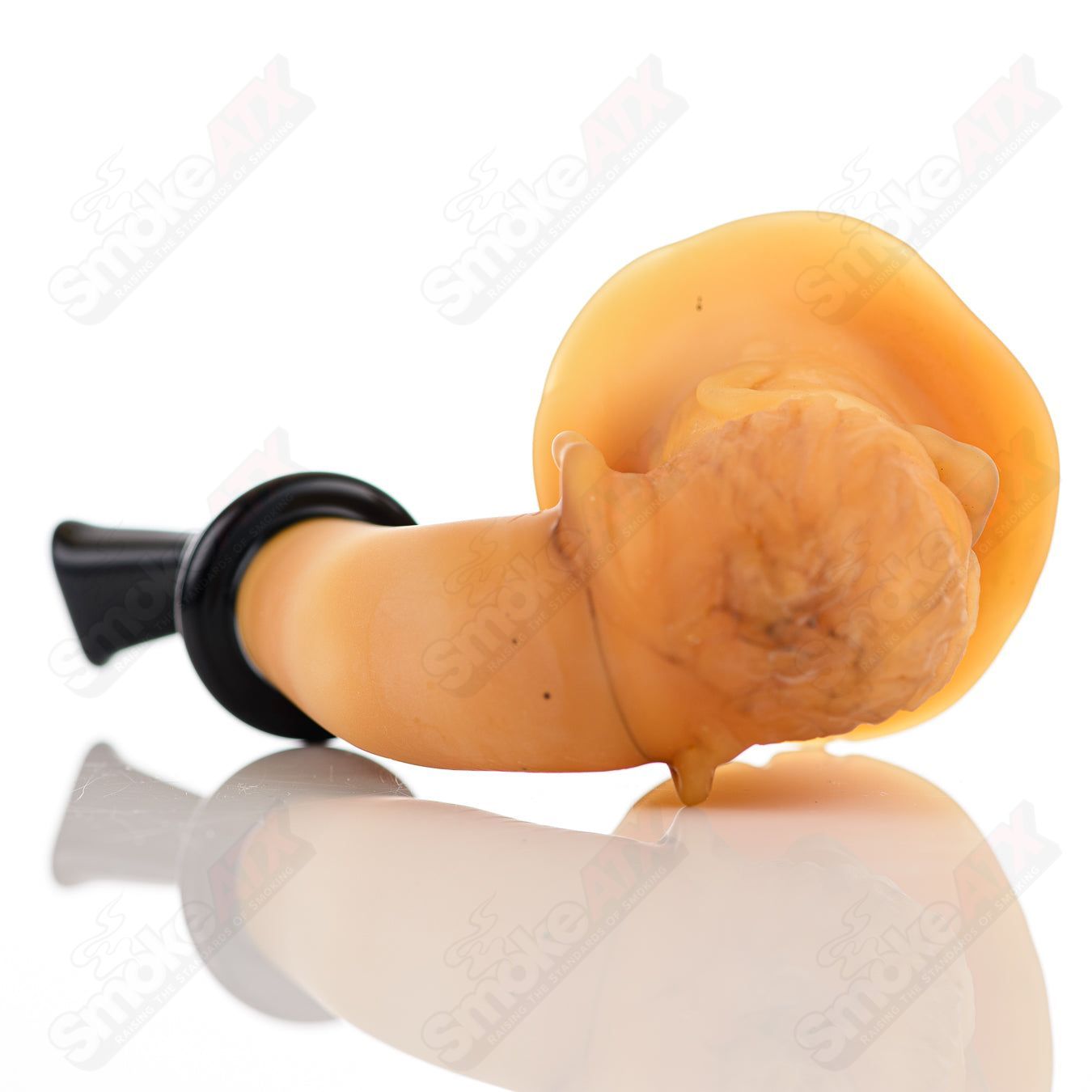 Old Timer Prospector Sherlock heady glass pipe by JMass featuring a detailed prospector design and classic Sherlock shape.