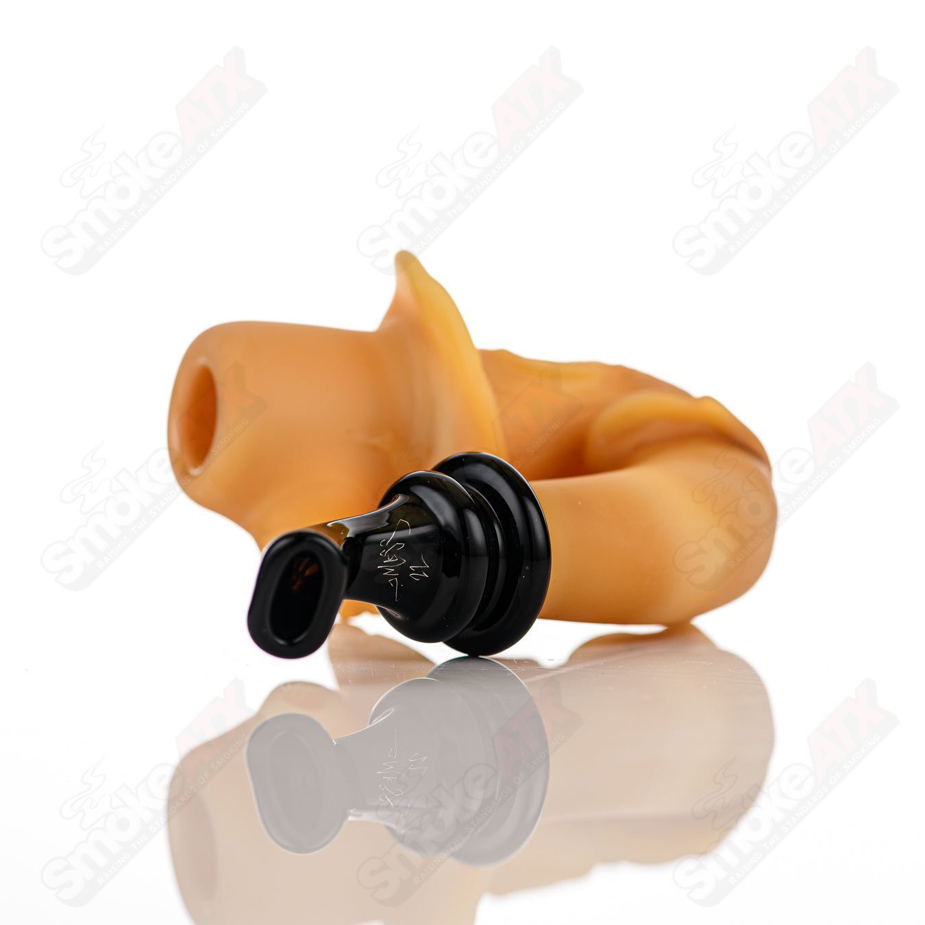 Old Timer Prospector Sherlock heady glass pipe by JMass with detailed gold and silver accents and intricate design.