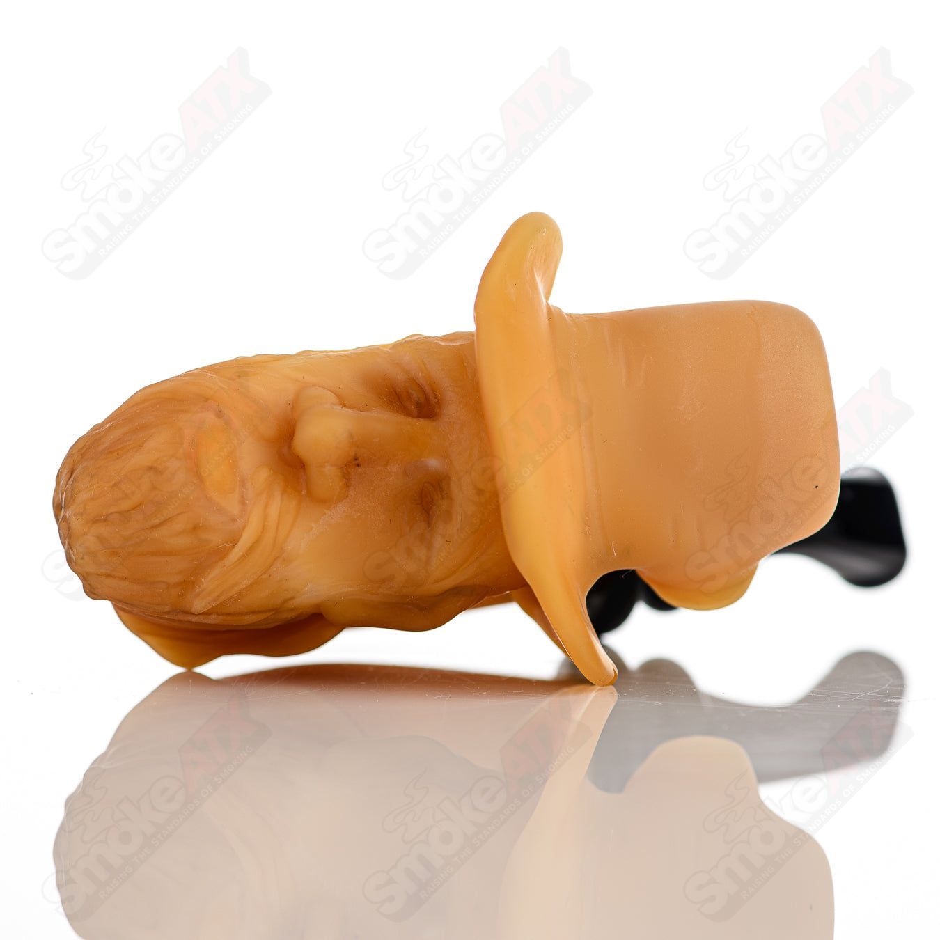 Old Timer Prospector Sherlock heady glass pipe by JMass featuring a detailed prospector design and classic Sherlock shape.