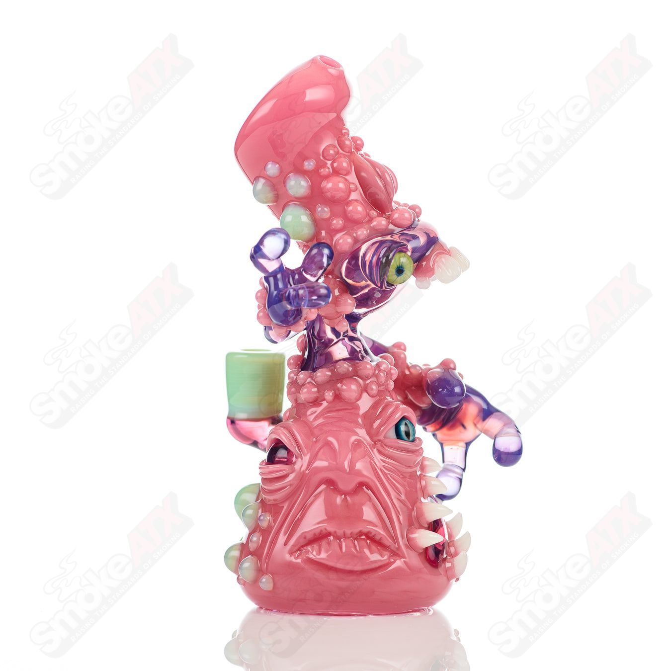 Salt Glass Organism Soul Window Heady Glass concentrate rig with blush, tooth, stargazer, and slime design by Brandon Martin x SALT.