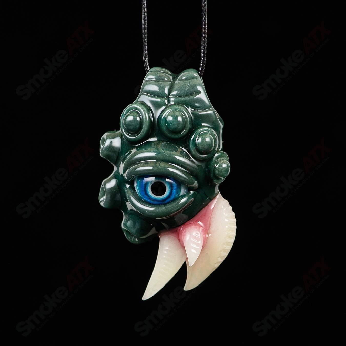 Black Gunmount pendant by Salt Glass, a stylish heady glass accessory with a sleek, modern design.