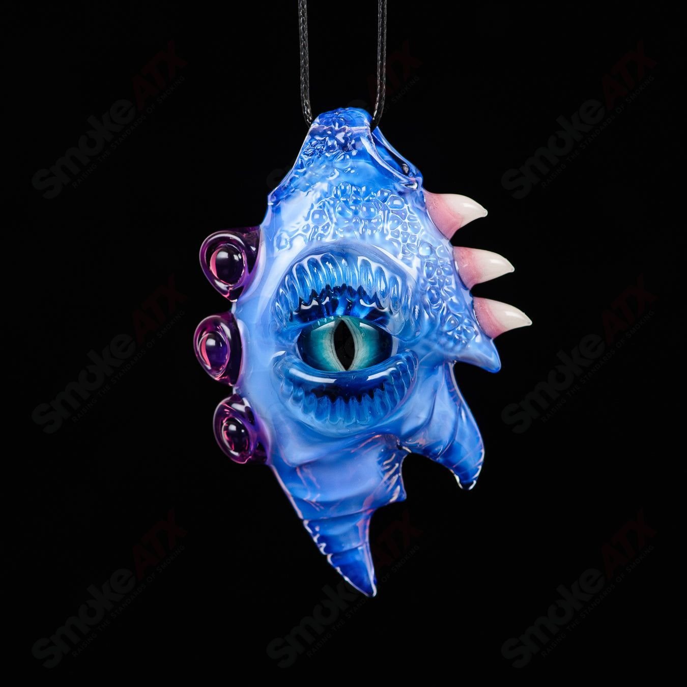 Heady Glass Skyline/Stargazer pendant by Salt Glass featuring a detailed cityscape and starry night design.