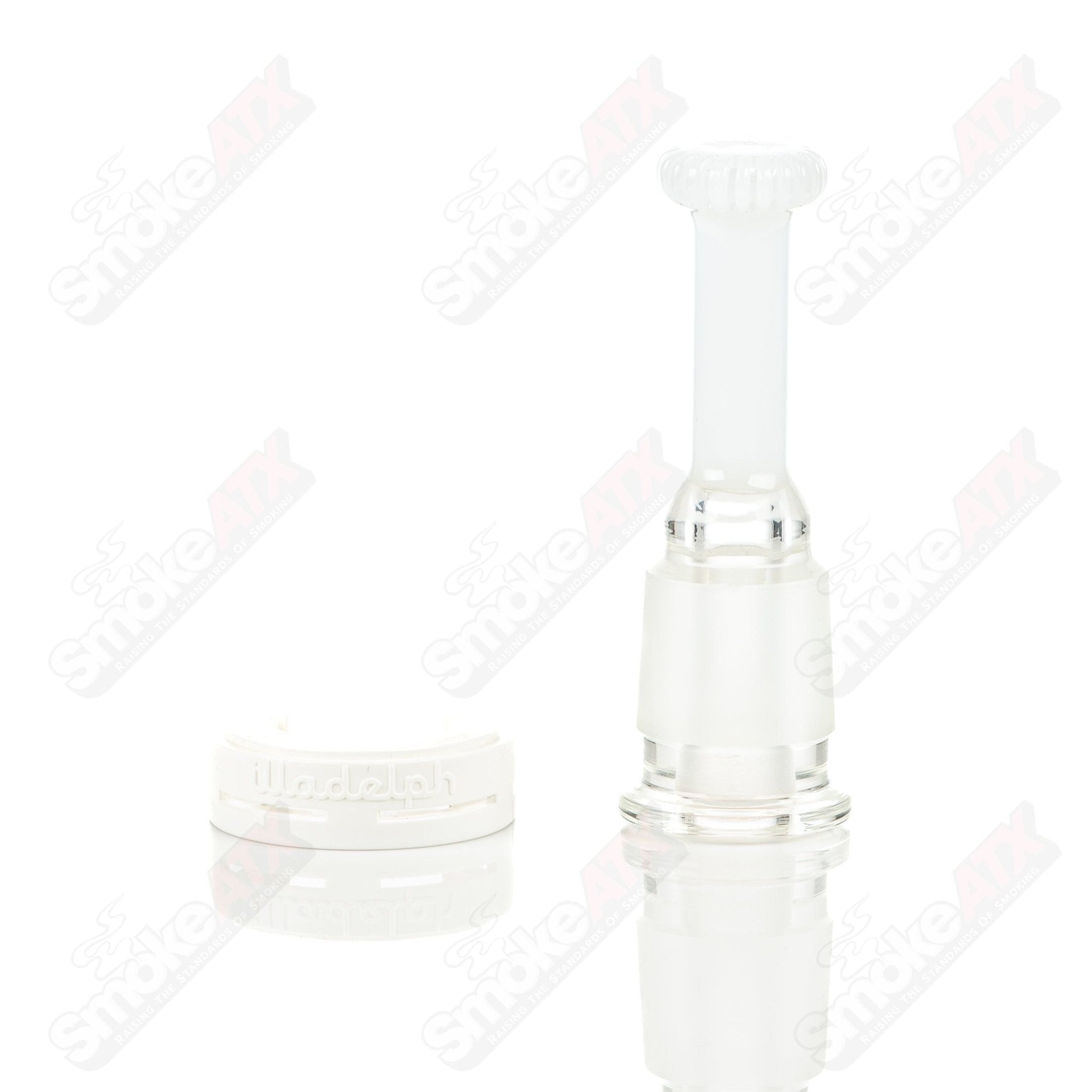 Pink disc ash catcher for waterpipe by Illadelph, made of glass, with a vibrant pink design and detailed craftsmanship.