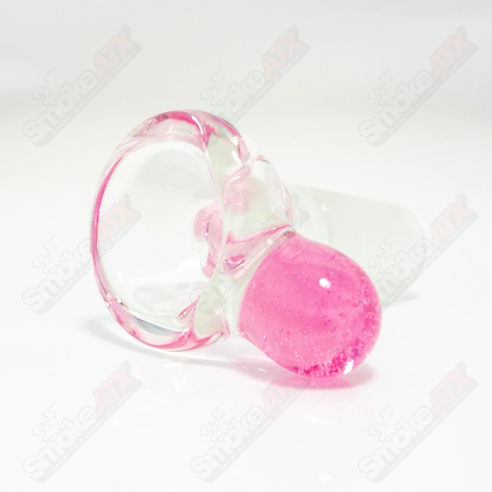 Pink lollipop CFL Black T Glass 18mm Partial Accent Slide 7 - Smoke ATX