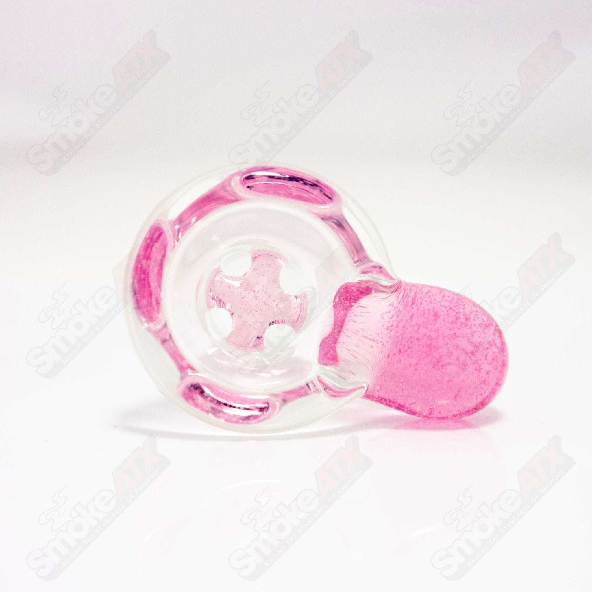 Pink lollipop CFL Black T Glass 18mm Partial Accent Slide 7 - Smoke ATX