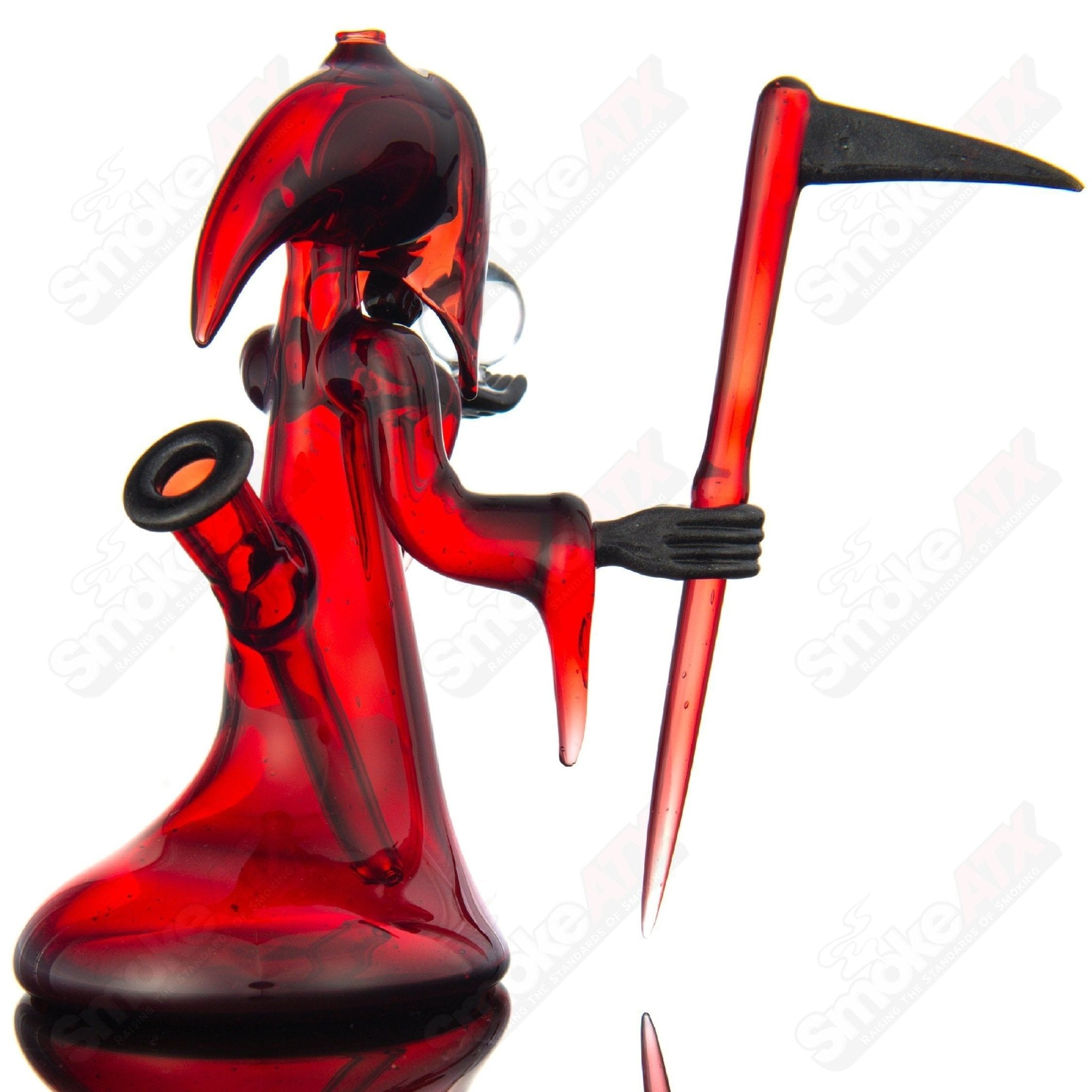Joachim Glass Pomegranate and Steel Wool Standing Reaper heady glass concentrate rig with intricate design and vibrant colors.