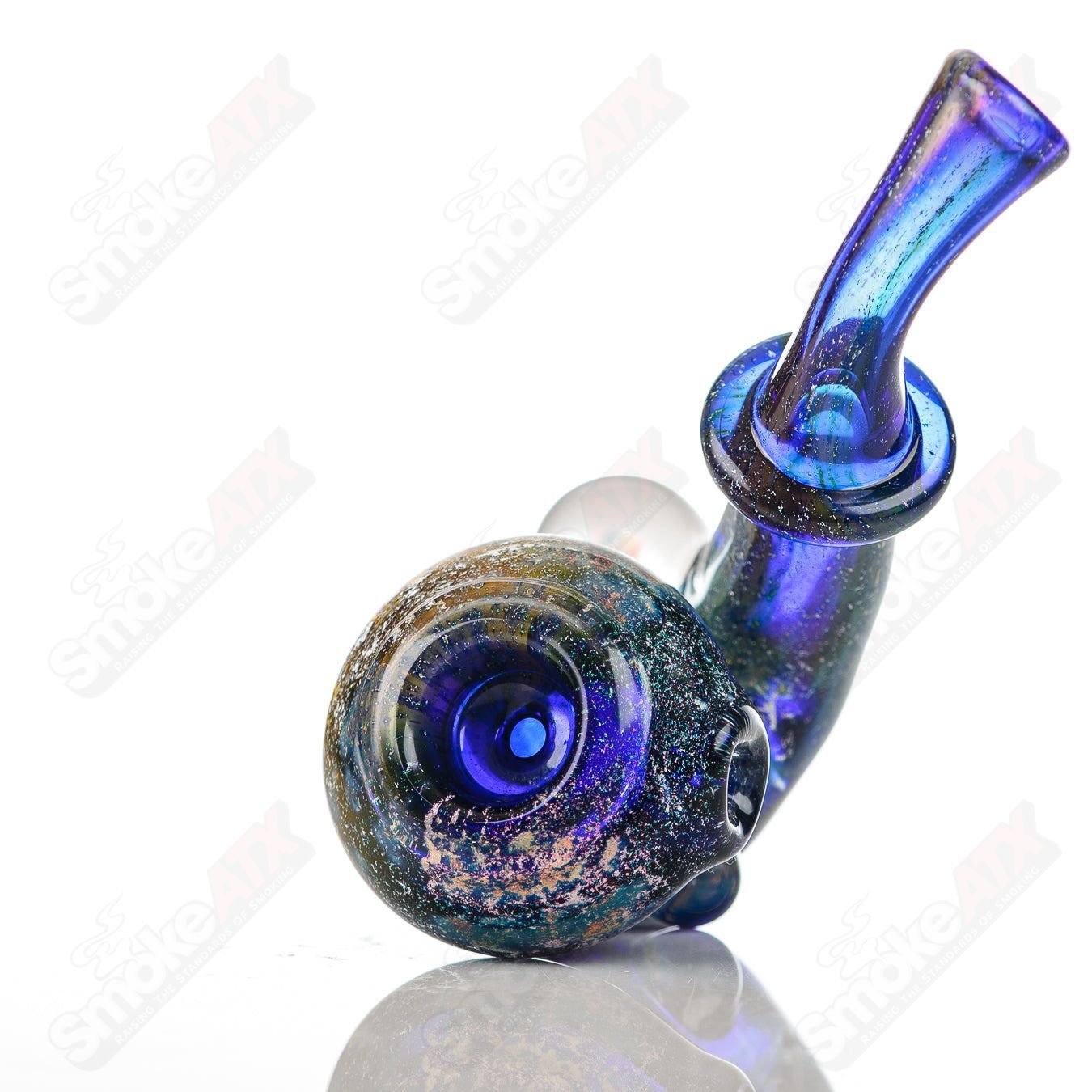 JMass Quasar Tech Sherlock heady glass pipe with detailed glasswork and a classic Sherlock design.