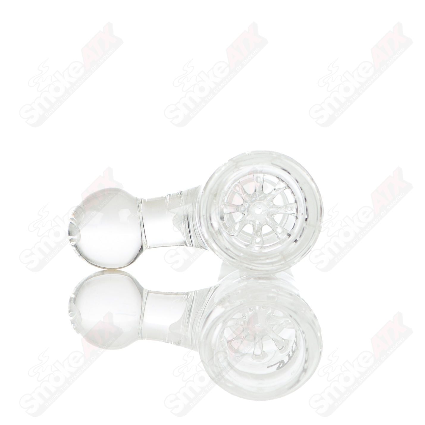 Leisure Glass Rasta 44 Mag Leisure concentrate rig with colorful Rasta design and clear glass body.