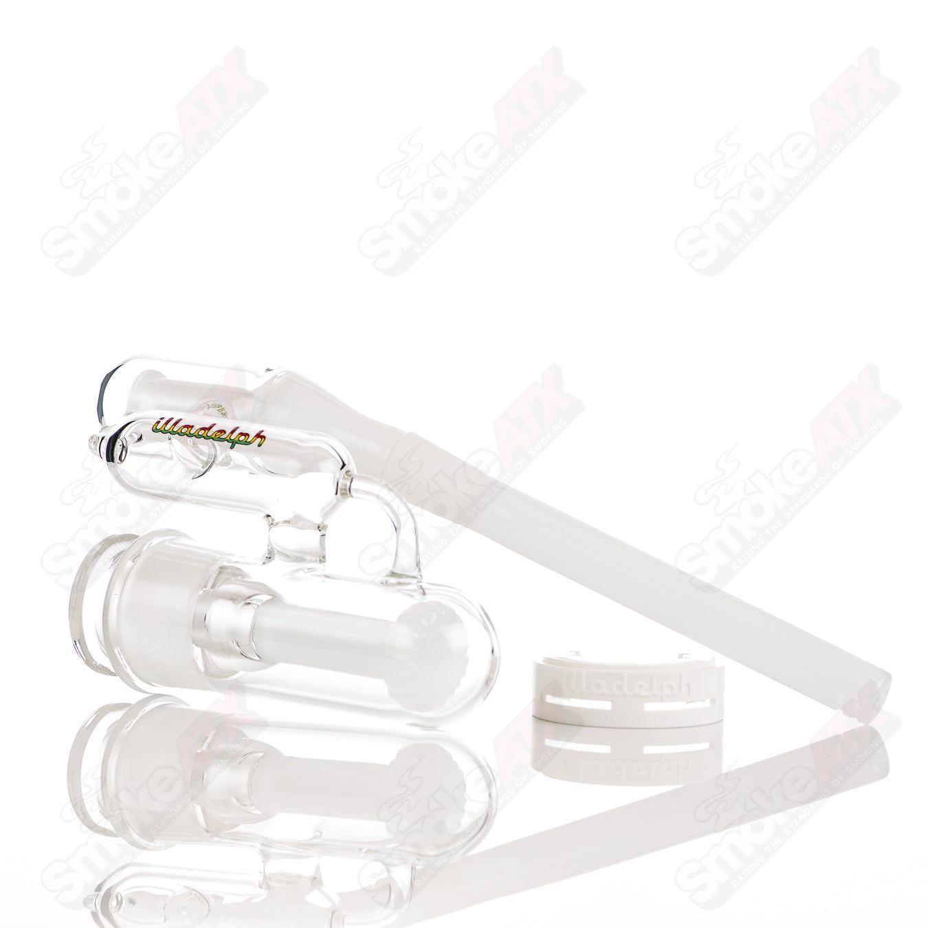 Illadelph Rasta Disc Glass Ash Catcher with colorful Rasta design, designed for smooth filtration and enhanced smoking experience.