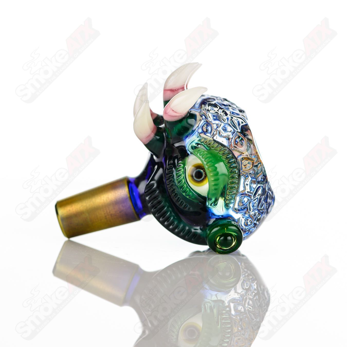 Salted Universe Slide by Salt & Jolex, a heady glass bowl with intricate design and vibrant colors for smoking accessories.