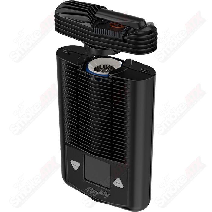 Storz Bickel SB Mighty vaporizer for dry herbs, tabletop vaporizer with digital display and ergonomic design for herbal vaping.