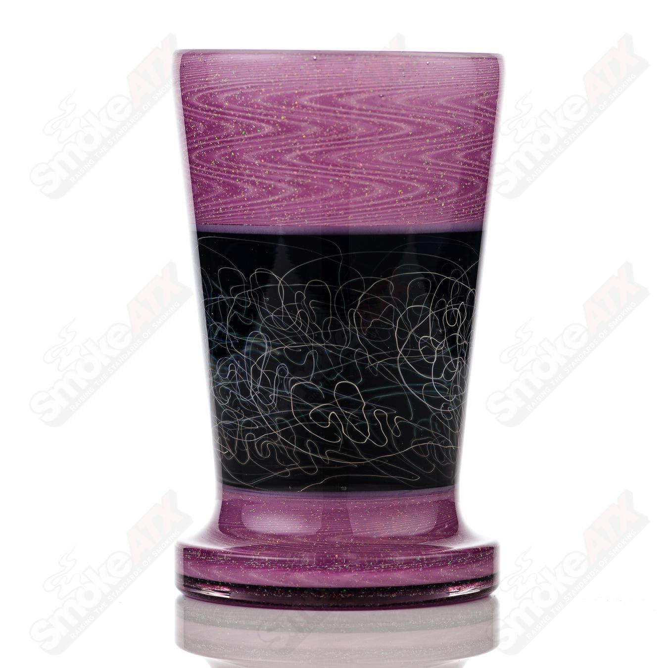 Scribble Tech Drinking Glass by Calmbo featuring Eushheen design, a colorful heady glass cup for beverages.