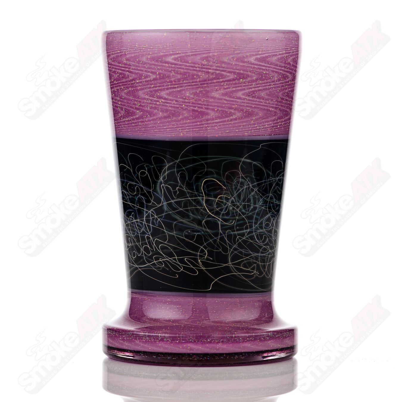 Colorful Scribble Tech Drinking Glass by Calmbo featuring Eusheen design, made of high-quality heady glass for stylish drinking.